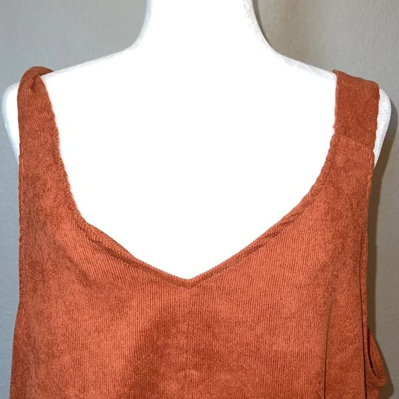 SHEIN - Overall Dress- Corduroy Fabric - Rusty Orange  - XL - Picture 3 of 5